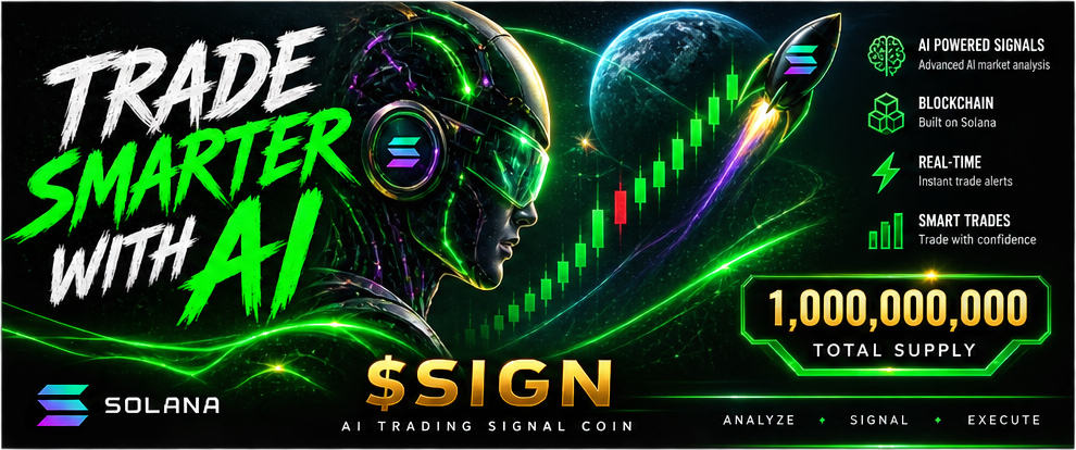 Trade smarter with AI — SIGNAL ecosystem artwork